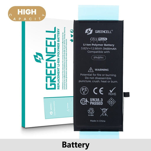 Greencell (High Capacity 3400mAh) iPhone 8 Plus Replacement Battery with Adhesive Strips - JPC MOBILE ACCESSORIES