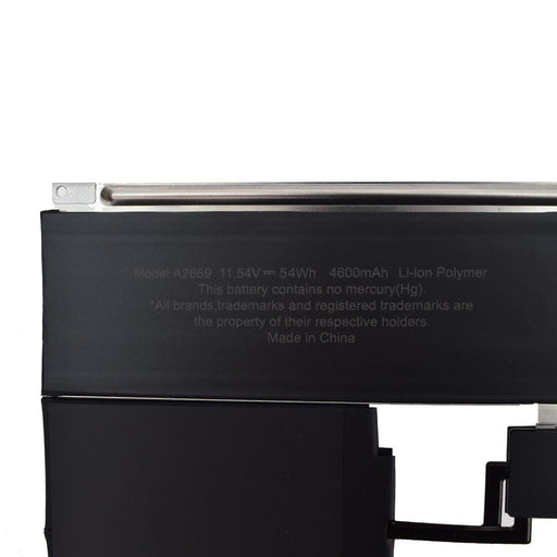 Rear view of Greencell A2669 battery with flex cable alignment	