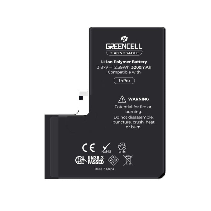 Greencell Diagnosable iPhone 14 Pro Replacement Battery – 3200mAh (iOS Calibration Compatible) - JPC MOBILE ACCESSORIES