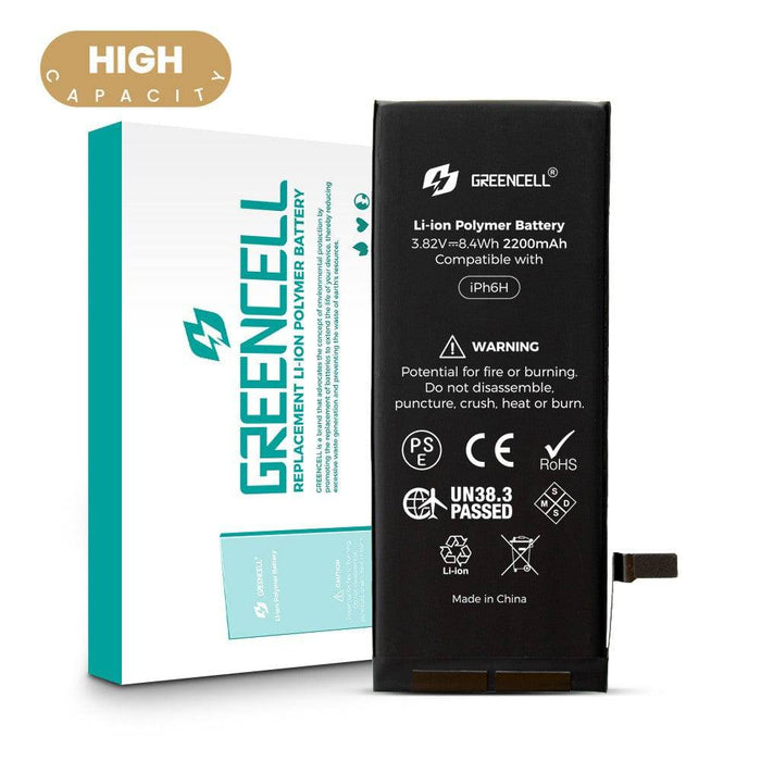 Greencell (2200mAh) High-Capacity iPhone 6 Replacement Battery with Adhesive Strips – No Soldering Required - JPC MOBILE ACCESSORIES