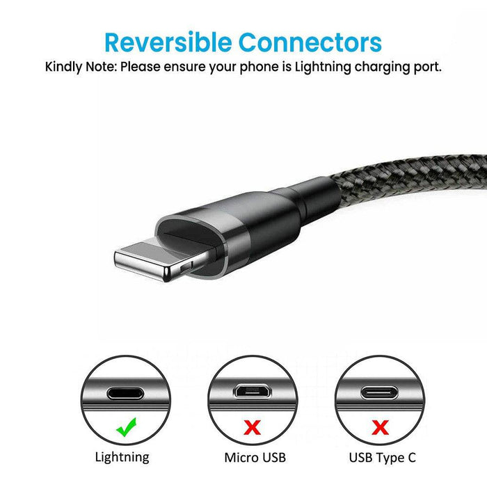 iQuick Braided Lightning to USB-A Fast Charging Cable 3M - JPC MOBILE ACCESSORIES