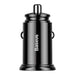 Baseus Circular Plastic A+A 30W Dual QC3.0 Quick Car Charger - Black - JPC MOBILE ACCESSORIES