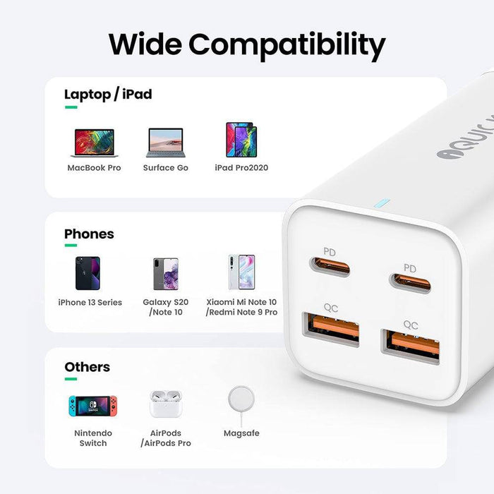 iQuick 100W 2*USB-A 2*USB-C 4-Port Charger Power Strip-White - JPC MOBILE ACCESSORIES