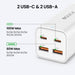 iQuick 100W 2*USB-A 2*USB-C 4-Port Charger Power Strip-White - JPC MOBILE ACCESSORIES