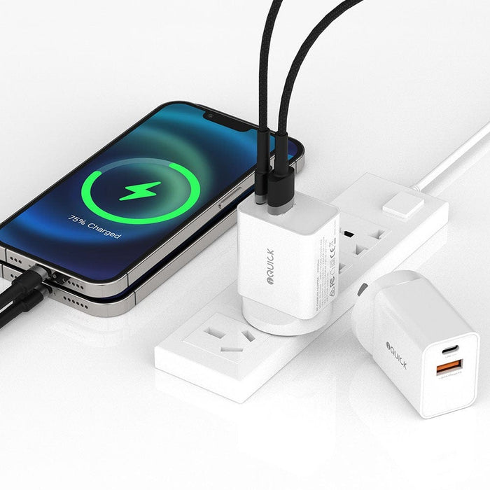 iQuick 20W PD3.0 + QC3.0 Fast Charging Adapter – White | USB-C & USB-A Fast Charger - JPC MOBILE ACCESSORIES