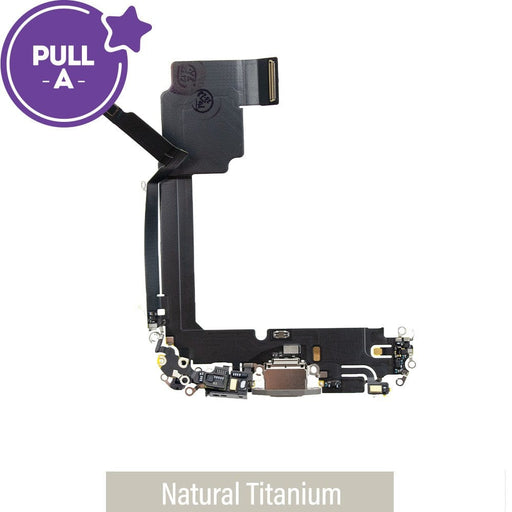 PULL-A charging port replacement for iPhone 15 Pro Max in natural titanium