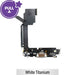 PULL-A charging port replacement for iPhone 15 Pro Max in white titanium