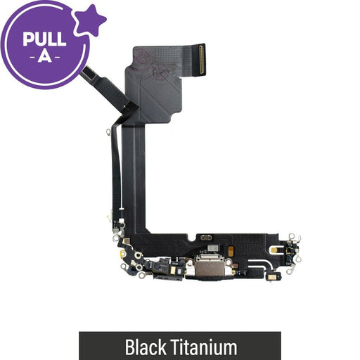 PULL-A charging port replacement for iPhone 15 Pro Max in black titanium