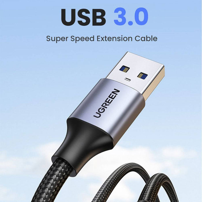 UGREEN US115 USB 3.0 Extension Cable USB (Male) - USB (Female) 2m-Black