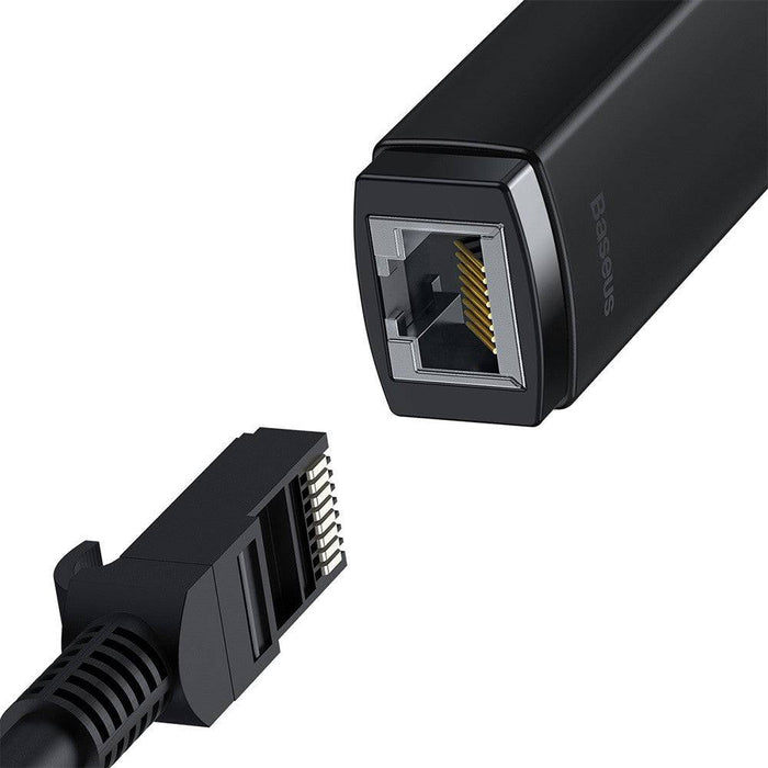 Baseus Lite Series Ethernet Adapter Type-C to RJ45 LAN Port 1000Mbps-Black - JPC MOBILE ACCESSORIES