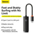 Baseus Lite Series Ethernet Adapter Type-C to RJ45 LAN Port 1000Mbps-Black - JPC MOBILE ACCESSORIES