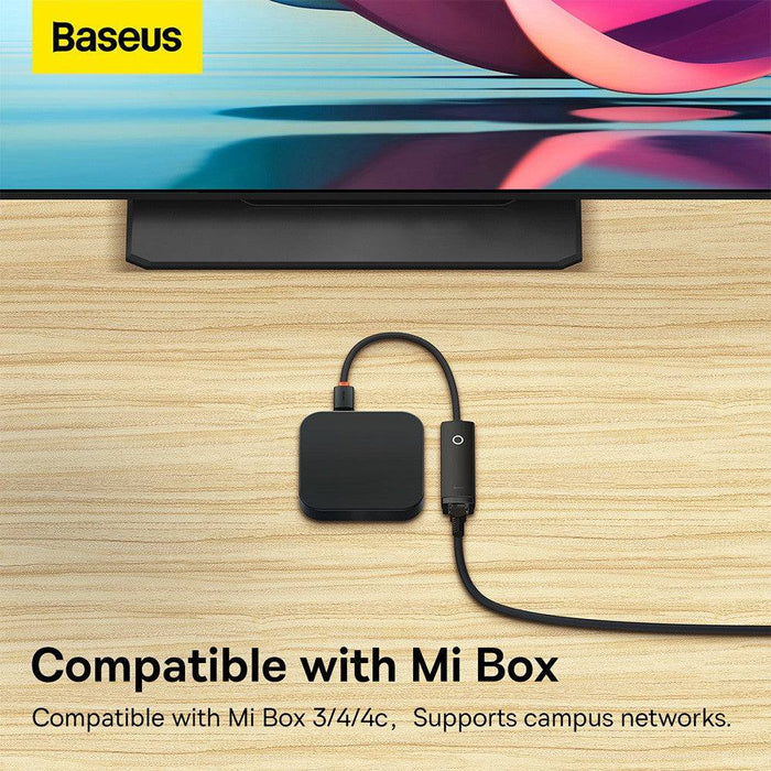 Baseus Lite Series Ethernet Adapter Type-C to RJ45 LAN Port 1000Mbps-Black - JPC MOBILE ACCESSORIES