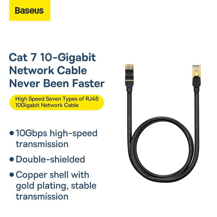 Baseus High Speed Seven Types of RJ45 10 Gigabit Network Cable 20M-Black - JPC MOBILE ACCESSORIES