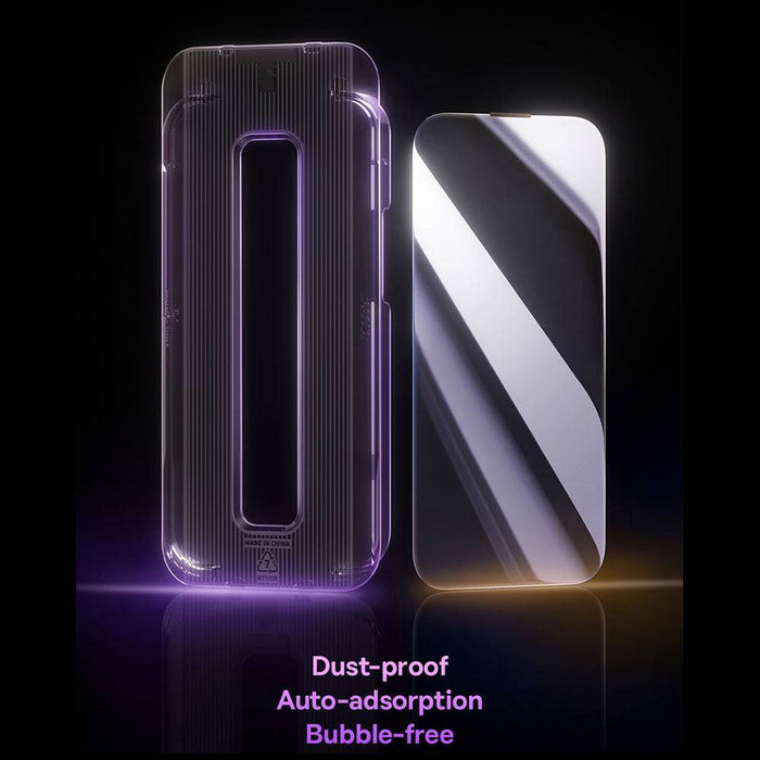 Baseus Sapphire Tempered Glass on iPhone 13 Side Profile