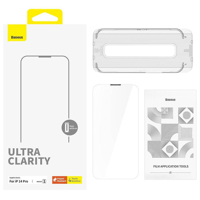 Baseus Sapphire Series HD Tempered Glass for iPhone 14 Pro Full Coverage Protector JPC MOBILE ACCESSORIES