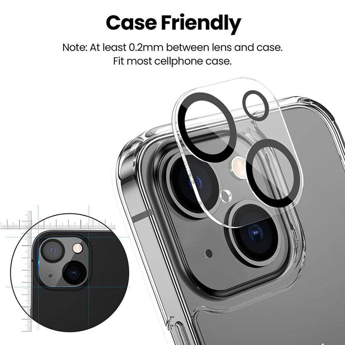 Kinglas Back Camera Lens HD Tempered Glass+Black Circle for iPhone 15 / 15 Plus