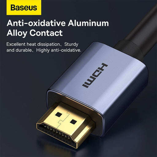 Angled detail of Baseus HDMI cable connectors	