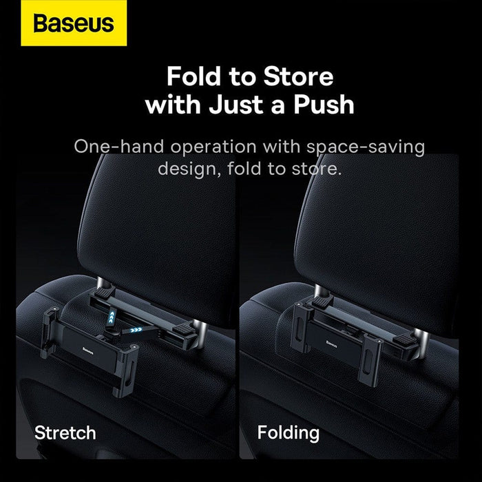 Baseus JoyRide Pro Backseat Car Mount Black | 4.7 - 12.3" Device Support | Dual - Hook Stability - JPC MOBILE ACCESSORIES