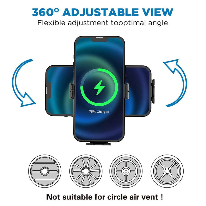 iQuick M5 15W Wireless Charging Touch Switch Auto - scaling Car Holder - JPC MOBILE ACCESSORIES