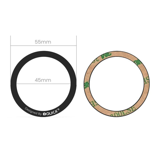 iQuick Magsafe Magnetic Sticker Black - Premium stainless steel with professional 3M adhesive