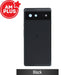 AMPLUS Rear Housing for Google Pixel 6 - Black Assembly showing full replacement set with power/volume buttons.