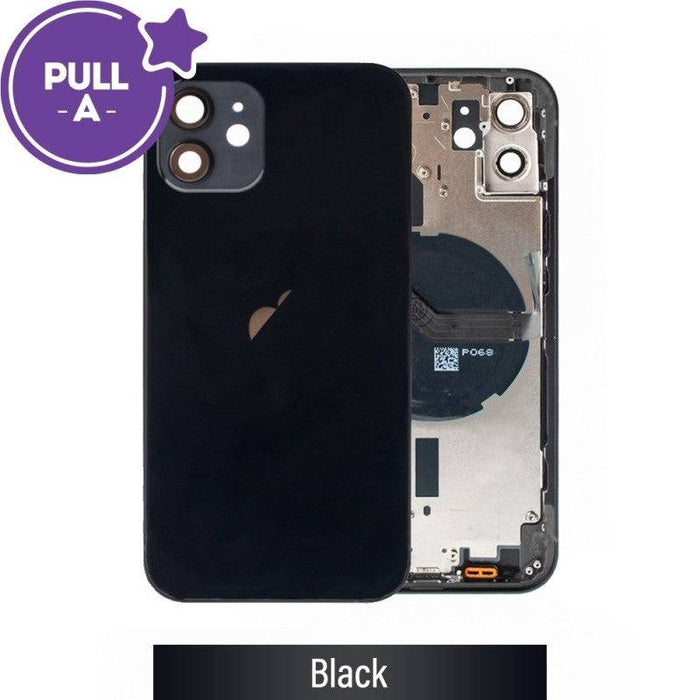 Rear Housing with Small Parts for iPhone 12 (PULL-A)-Black