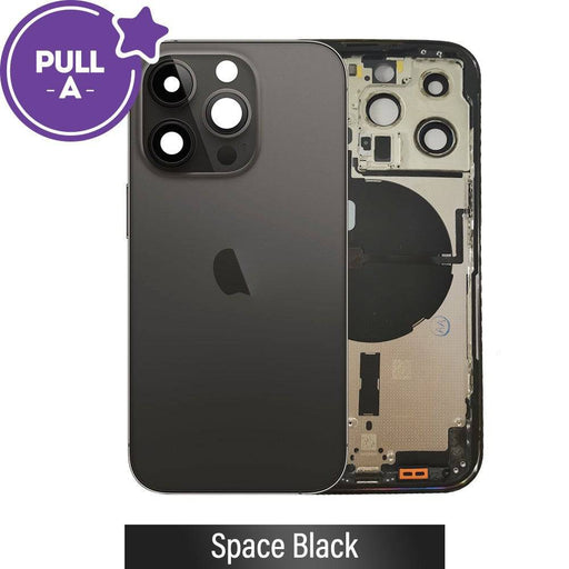 Rear Housing with Small Parts for iPhone 14 Pro (PULL-A) – Space Black | Premium Back Glass Replacement - JPC MOBILE ACCESSORIES