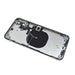 OEM replacement rear housing for iPhone XS Max – Silver, with Apple logo and wireless charging support.