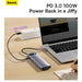Baseus Metal Gleam Series 12 - in - 1 Multifunctional Type - C HUB Docking Station (Type - C to HDMI*1+USB3.1*2+USB3.0*2+Type - C3.1*1+PD*1+RJ45*1+SD/TF*1+DP*1+3.5mm*1) - Gray - JPC MOBILE ACCESSORIES