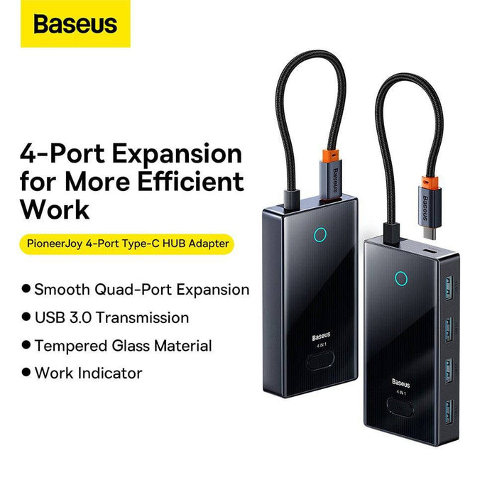 Baseus PioneerJoy 4 - Port Type - C HUB Adapter (Type - C to USB3.0*4) - JPC MOBILE ACCESSORIES