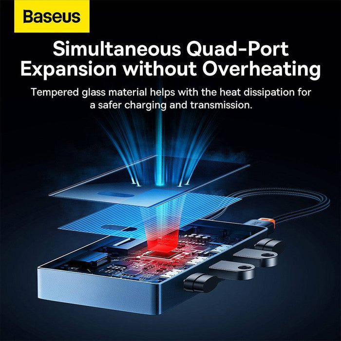 Baseus PioneerJoy 4 - Port Type - C HUB Adapter (Type - C to USB3.0*4) - JPC MOBILE ACCESSORIES