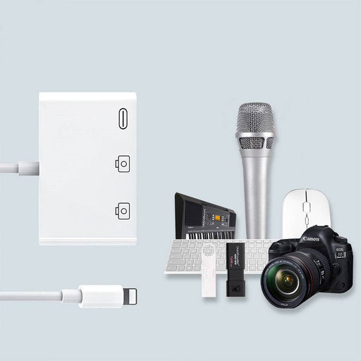 USB Male to 2 USB and Type C OGT Cable Adapter for apple iPhone iPad - JPC MOBILE ACCESSORIES