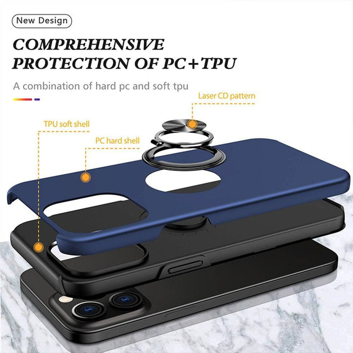 Magnetic Ring Holder Shockproof Cover Case for iPhone 15 Plus