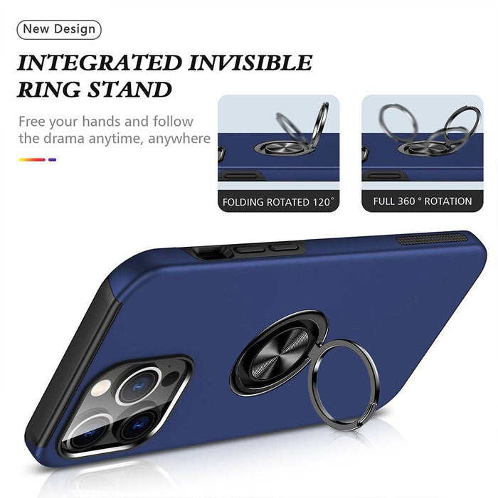 Magnetic Ring Holder Shockproof Cover Case for iPhone 15 Pro