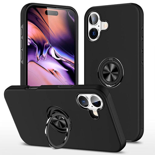 iPhone 16 magnetic ring holder shockproof case with slim and sleek design