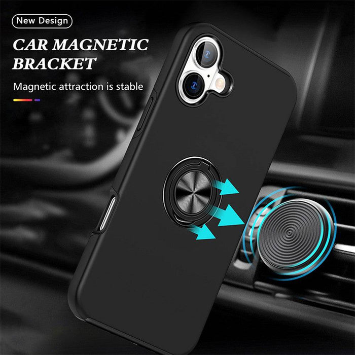 Magnetic Ring Holder Shockproof Cover Case for iPhone 16 Plus