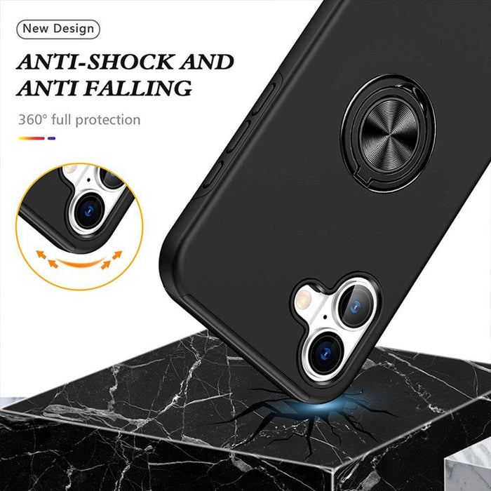 Magnetic Ring Holder Shockproof Cover Case for iPhone 16 Plus