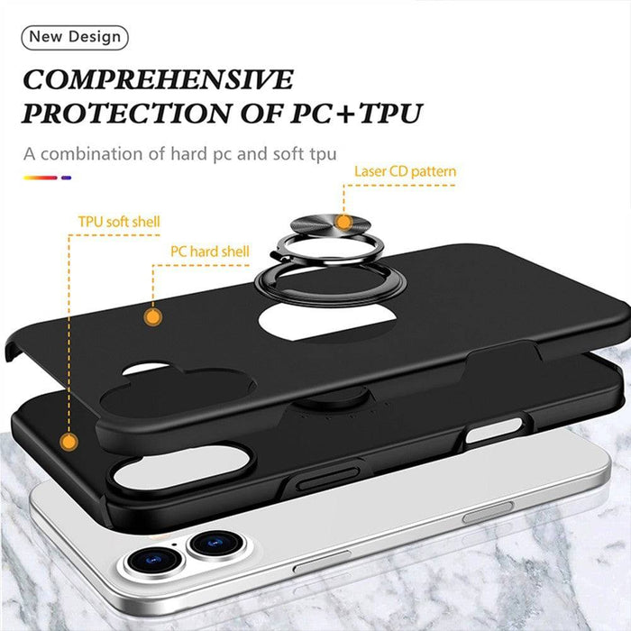 Magnetic Ring Holder Shockproof Cover Case for iPhone 16 Plus