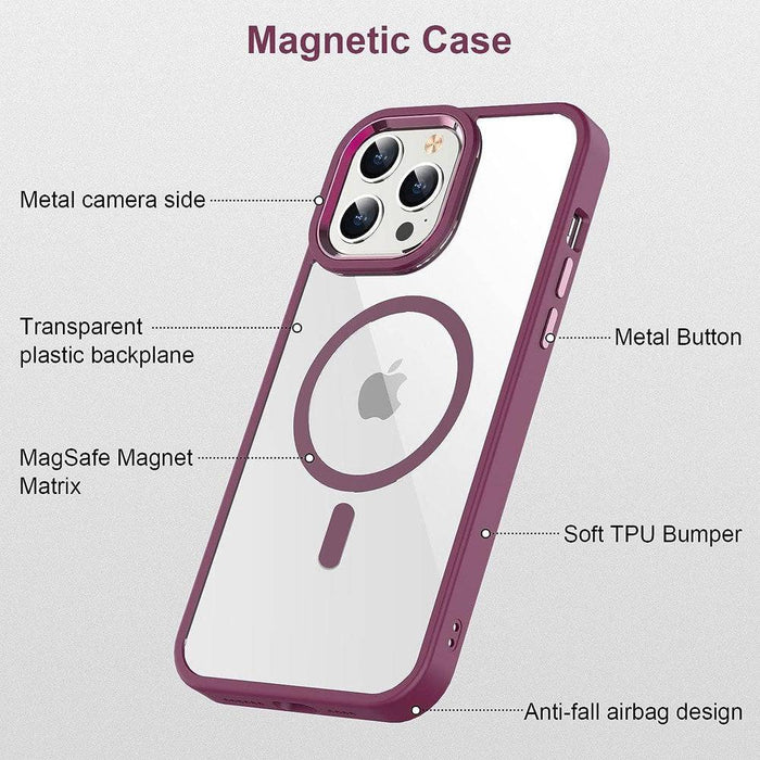 Redefine Metal Camera Lens Magnetic Transparent Magsafe Case for iPhone 15 Plus