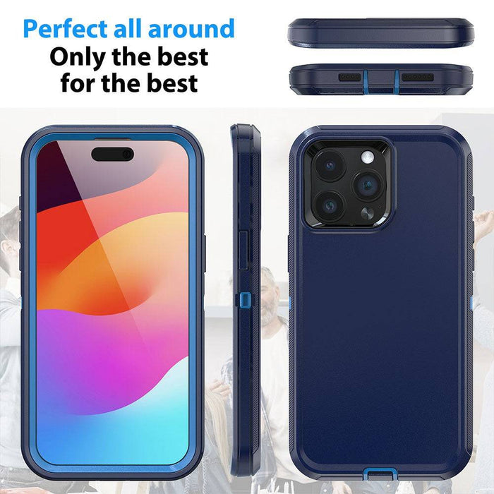 Shockproof Robot Armor Hard Plastic Case with Belt Clip for iPhone 15 Pro