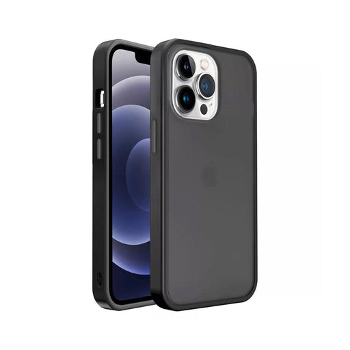 Transparent frosted PC case iPhone 13 Pro Max black TPU bumper impact protection