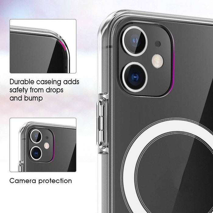 Clear Hybrid Case Cover with Magnetic Ring for iPhone 11 (MagSafe) | Wireless Charging & Hybrid Protection - JPC MOBILE ACCESSORIES