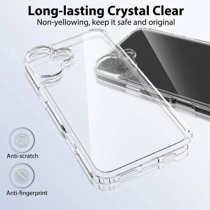 High Quality Acrylic + TPU Hybrid Transparent Case for iPhone 16 Plus