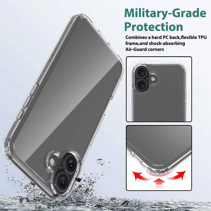 High Quality Acrylic + TPU Hybrid Transparent Case for iPhone 16 Plus