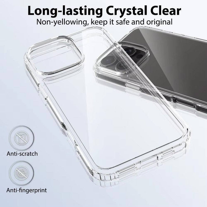 High Quality Acrylic + TPU Hybrid Transparent Case for iPhone 16 Pro