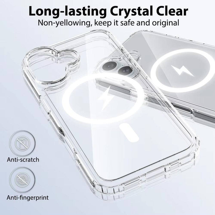 High Quality Acrylic + TPU Hybrid Transparent Magsafe Case for iPhone 16