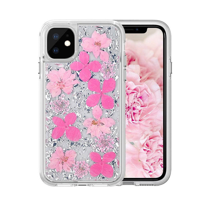 Dried Flower Bling Gold Foil Clear Case Cover for iPhone 11 (6.1'')