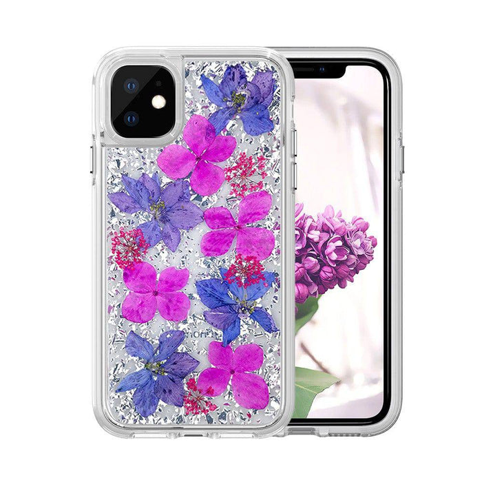 Dried Flower Bling Gold Foil Clear Case Cover for iPhone 11 (6.1'')