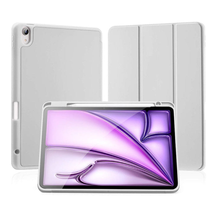 Rear view of TPU Slim Cover showcasing Apple logo through transparent design.