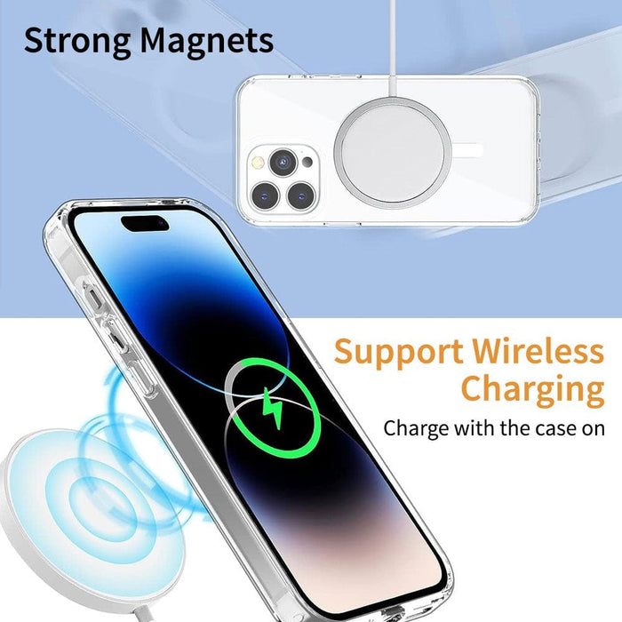 High-Quality Acrylic + TPU Hybrid Transparent MagSafe Case for iPhone 14 Pro Max - JPC MOBILE ACCESSORIES